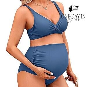 Charmo Maternity High Rise Bikini Swimsuit Size M